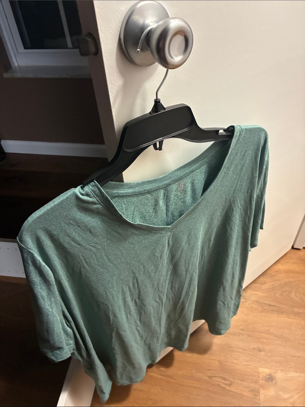 Ideology Short-Sleeve V-Neck Tee in Sage Green